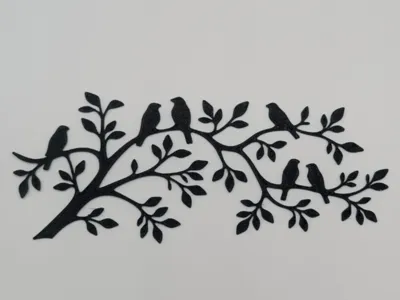 Birds on branch wall art