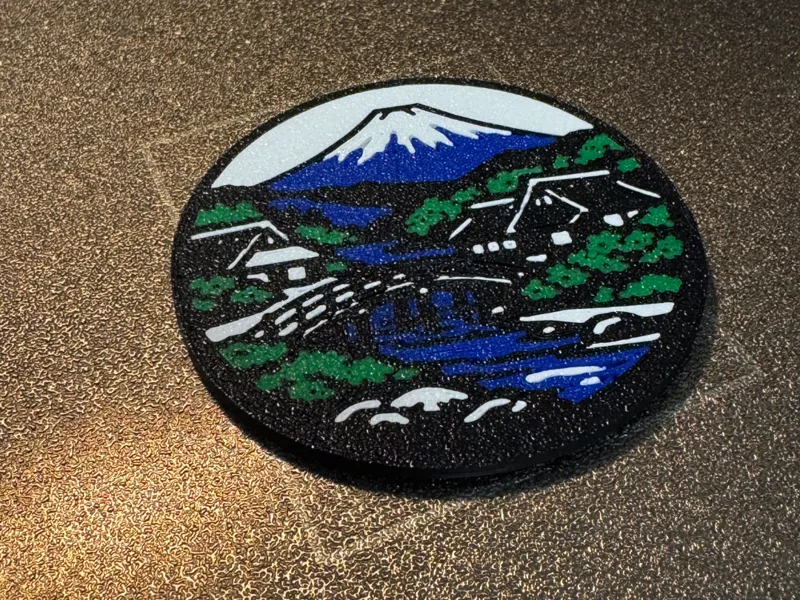 Japanese Village Dual-Sided Coffee Coaster (AMS)