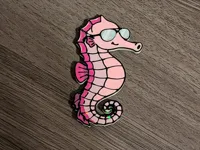 Seahorse wearing sunglasses