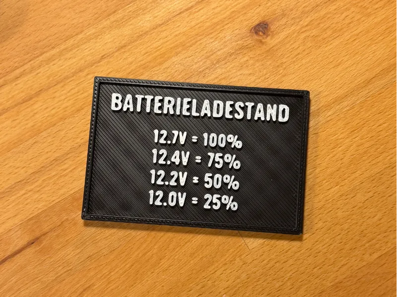 Batteriestand Schild