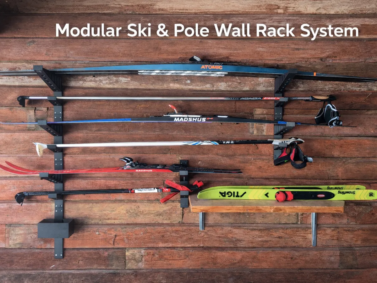 Pole Rack Design Modular Ski and Pole Wall Rack System - Free 3D Print Model - MakerWorld