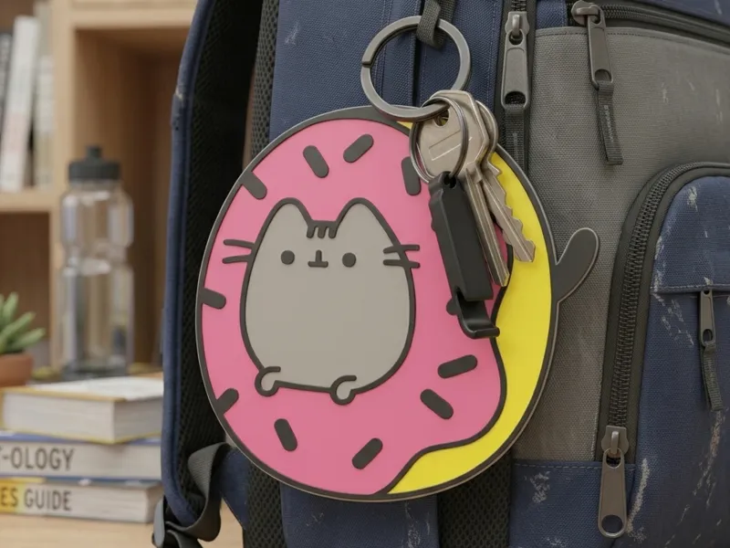 Cute cat Donut  - keychain 