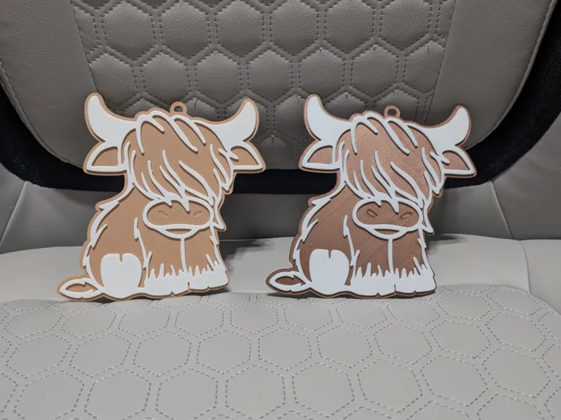 Cute Highland Cow Ornament Multi-Color