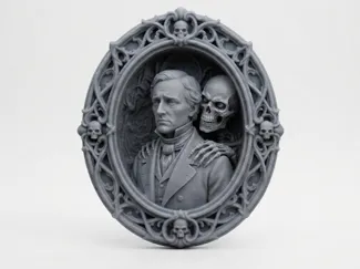 Gothic Victorian Memento Mori Male Portrait