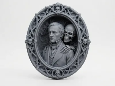Gothic Victorian Memento Mori Male Portrait