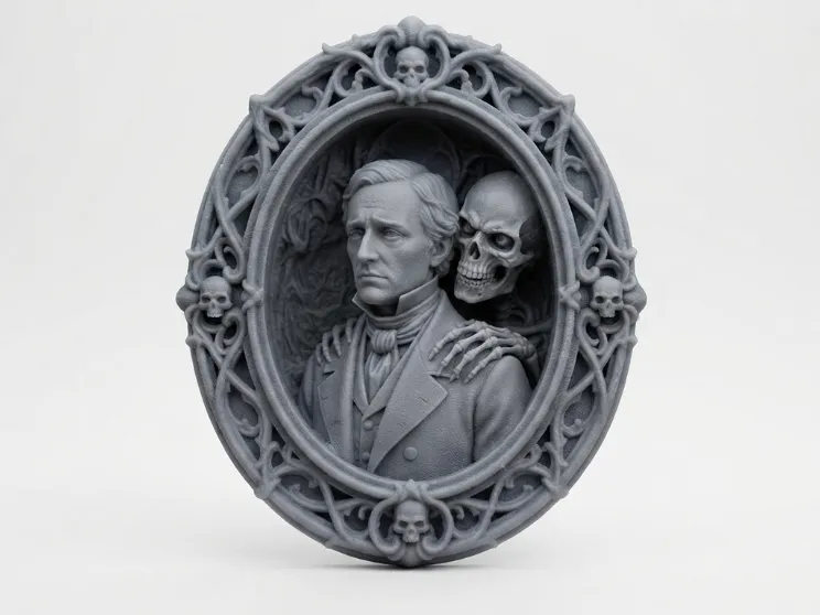 Gothic Victorian Memento Mori Male Portrait