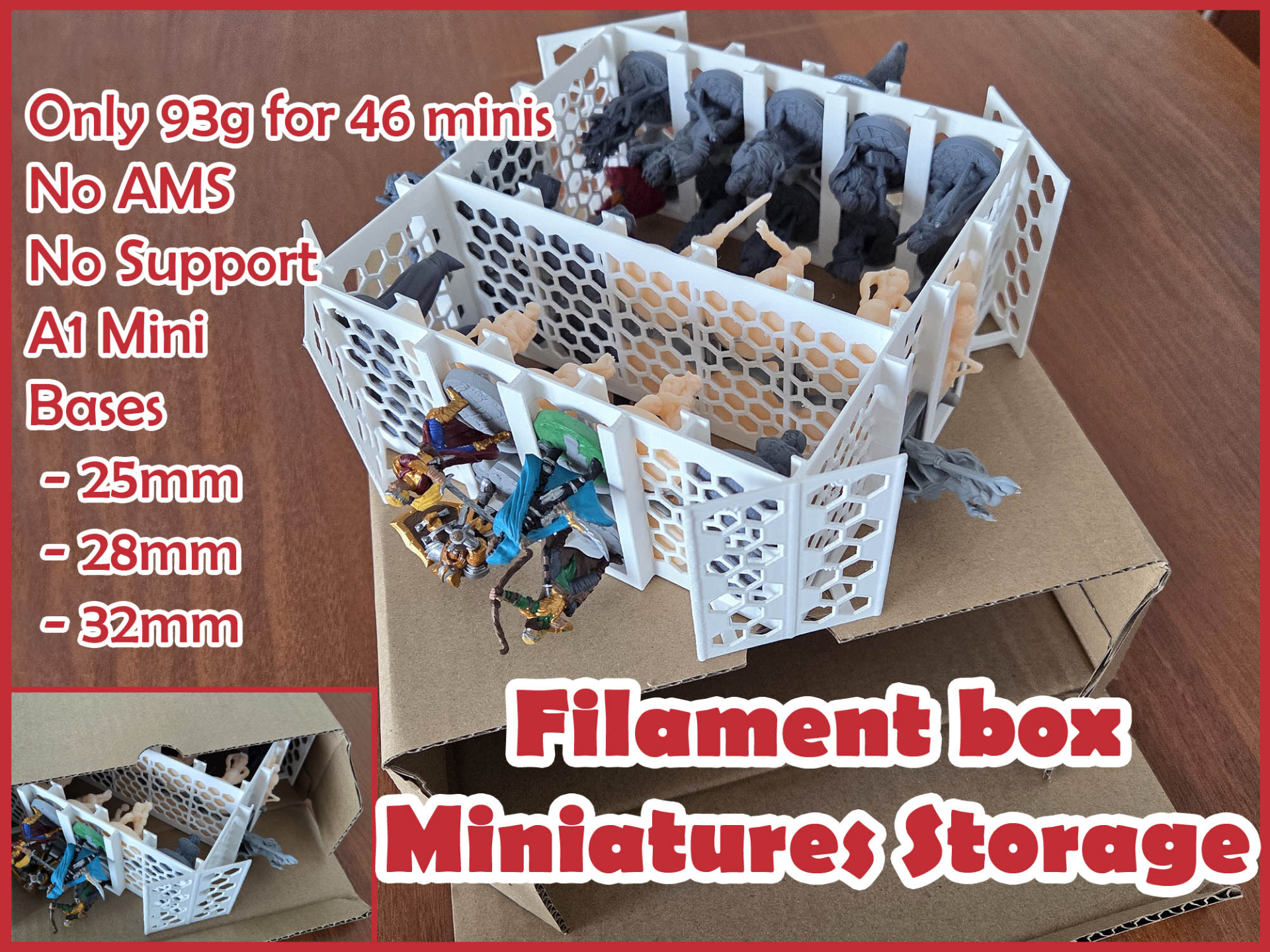 Miniatures Storage for Filament Box