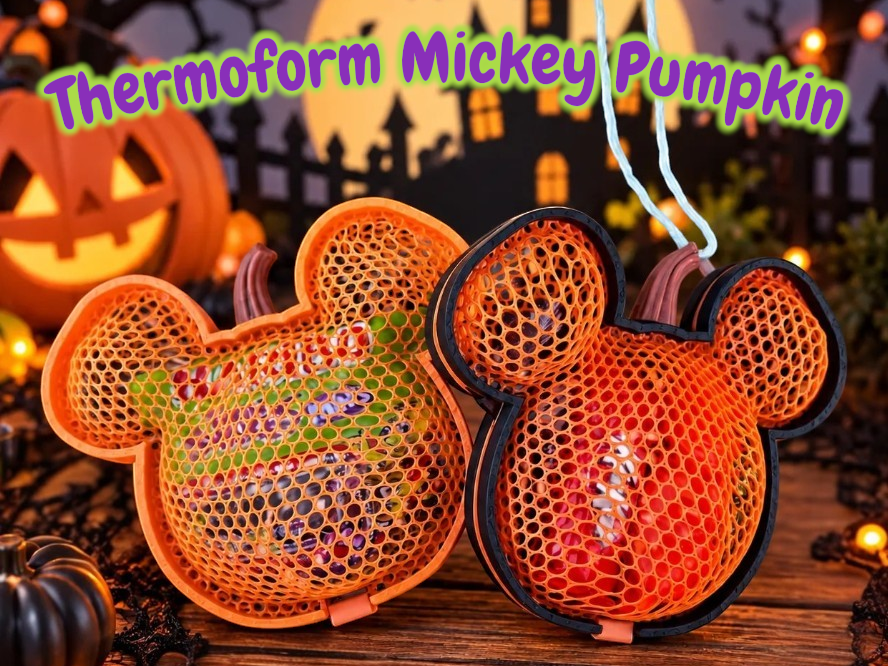 Thermoform Mickey Pumpkin Candy Holder Ornament - 1