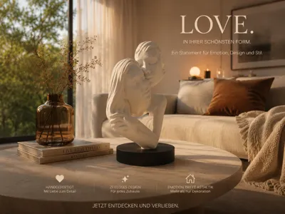 LOVE Sculpture – Modern Abstract Couple Statue