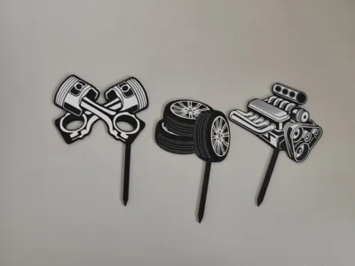 Engine piston car wheel topper
