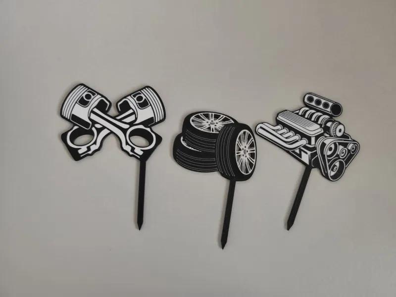 Engine piston car wheel topper