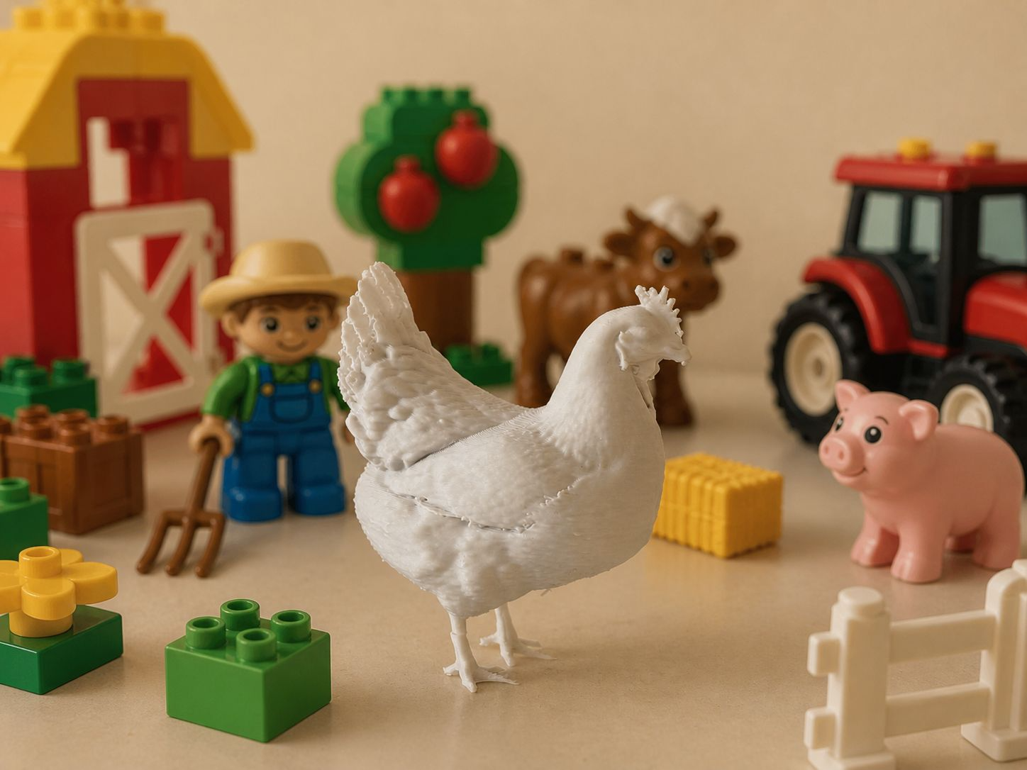 Chicken Hen Farm Animal Figirine