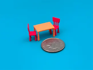 Miniature Doll furniture replica Tale and Chair