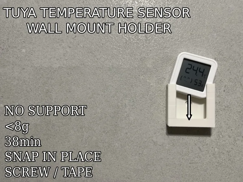 Tuya Temperature Sensor Wall Mount  (No Supports)