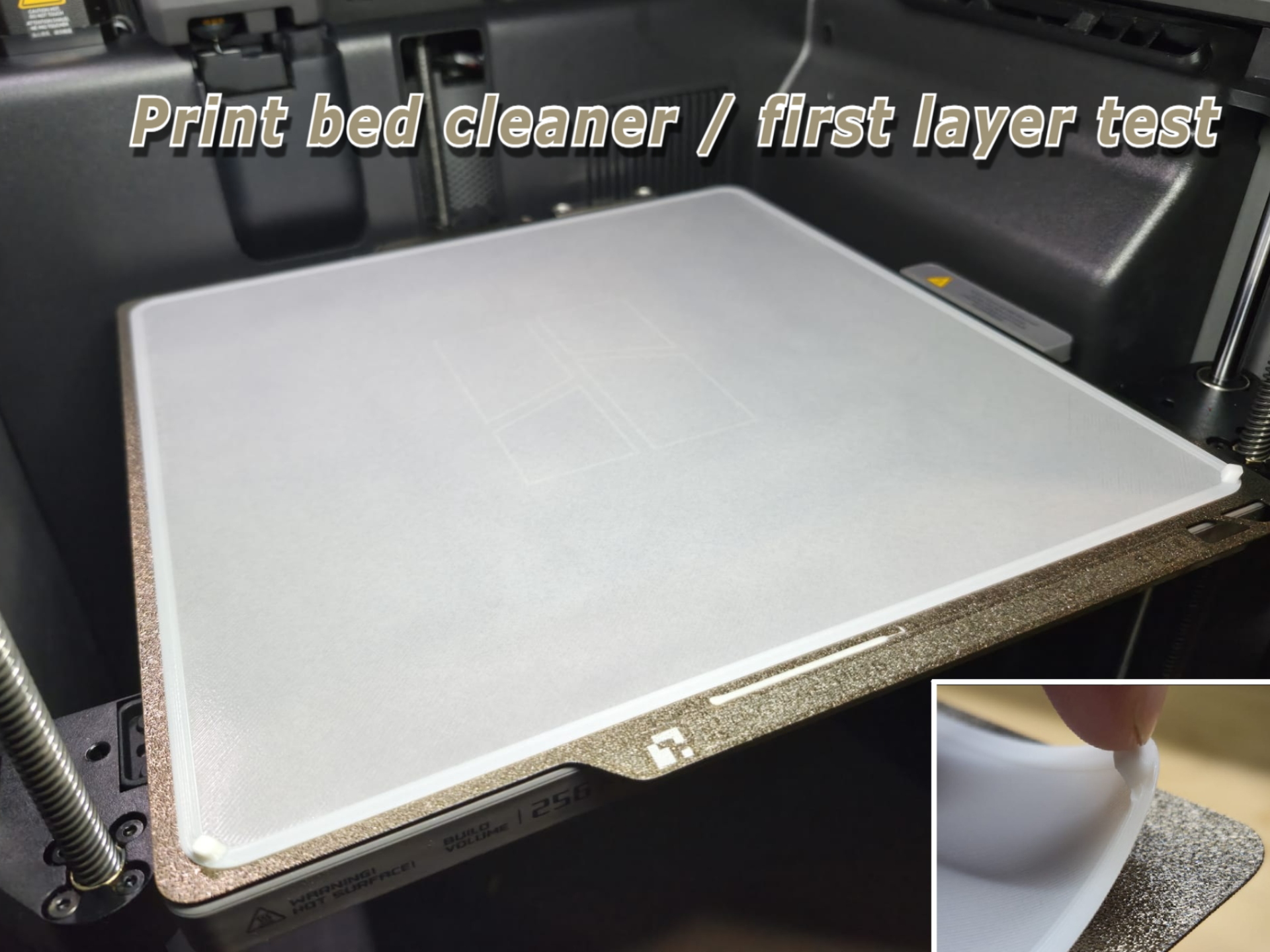 Parametric print bed cleaner / first layer test