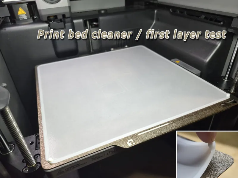 Parametric print bed cleaner / first layer test