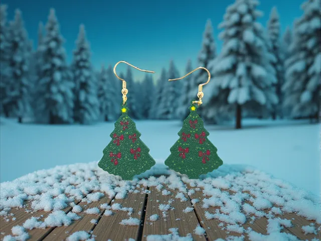 Christmas tree bows earrings