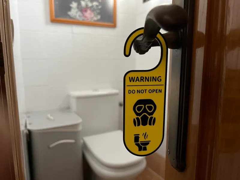 Door Sign Hanger Toxic Bathroom - NO AMS Required