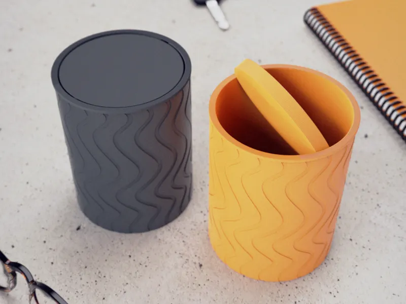 Desk Bin / Trash Can - Swing Lid - Pattern