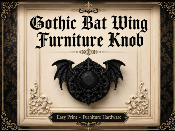 Gothic Bat Wing Furniture Knob  Cabinet Hardware