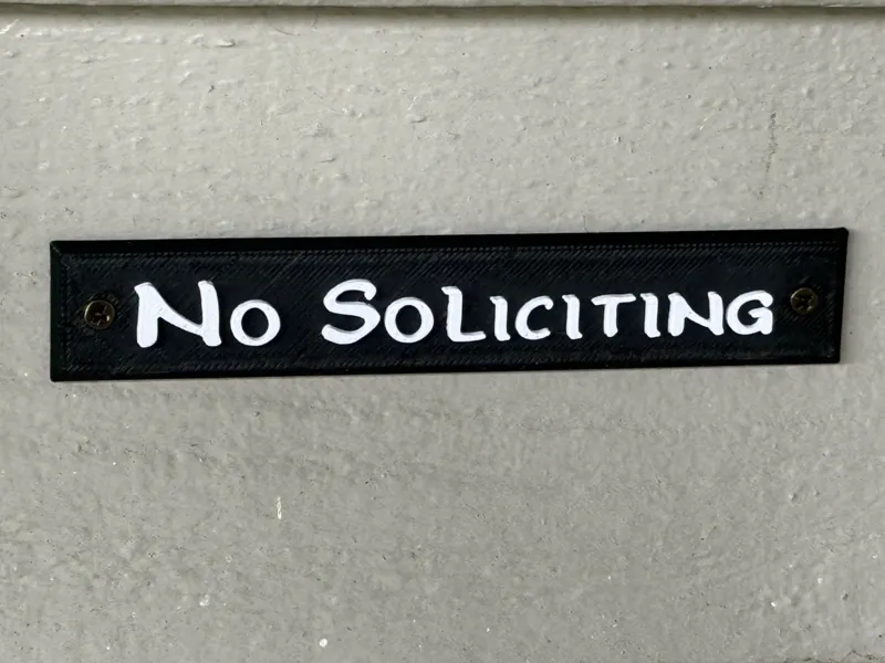 Simple No Soliciting Sign