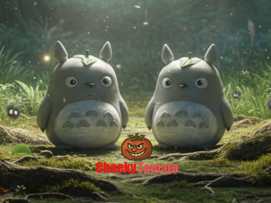 Totoro Figurine with Leaf