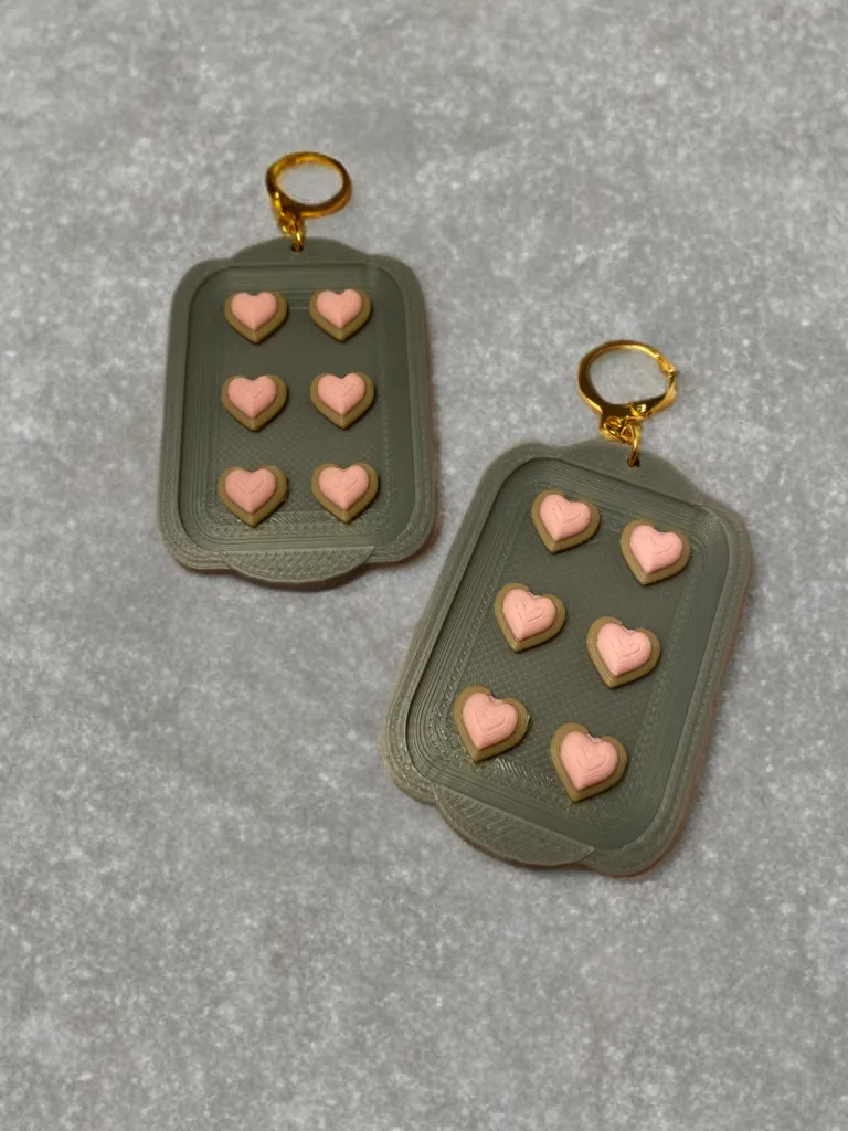 Heart Sugar Cookies Earrings/Keychain view 2