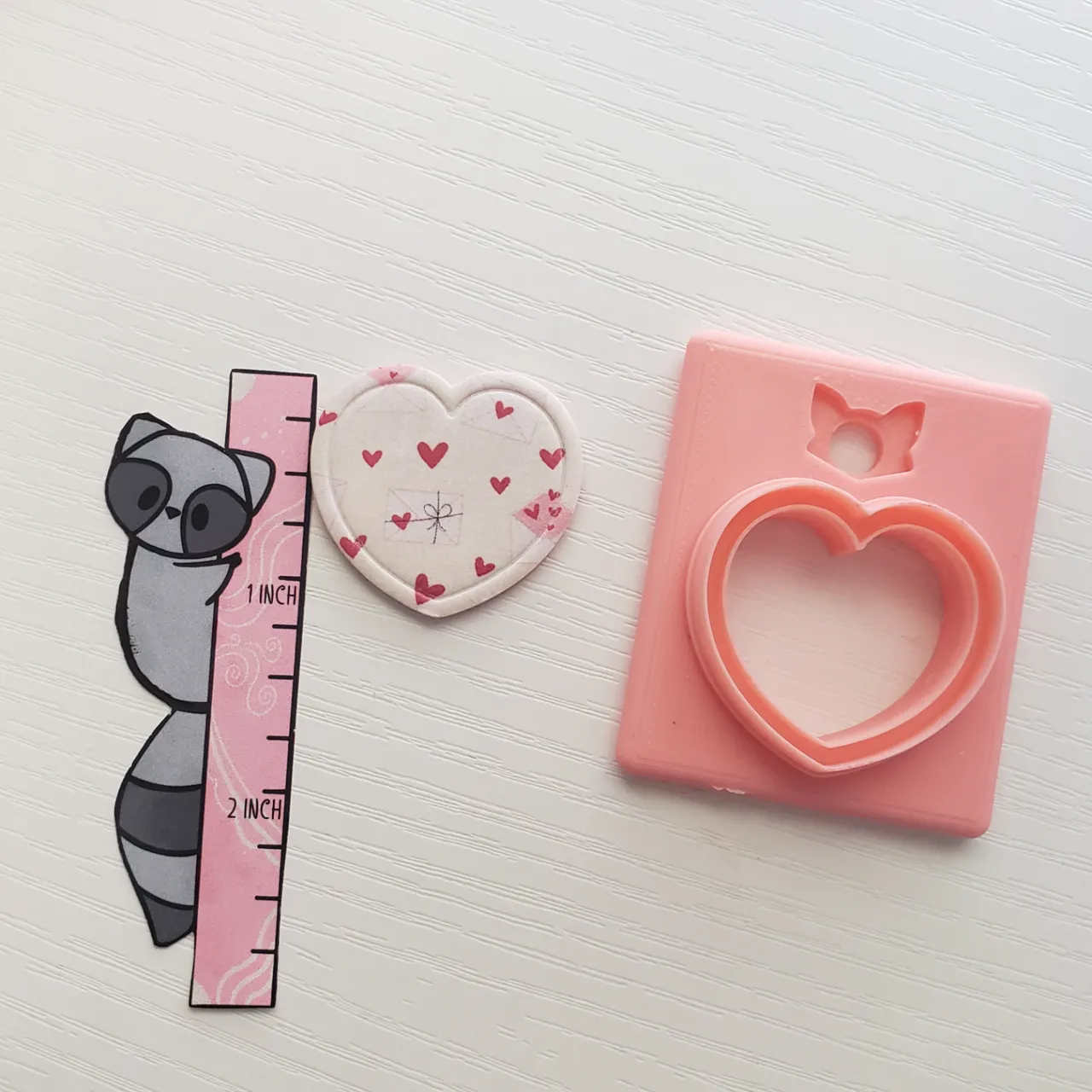 Framed Bubble Heart Valentine Clay Earring Cutter view 2