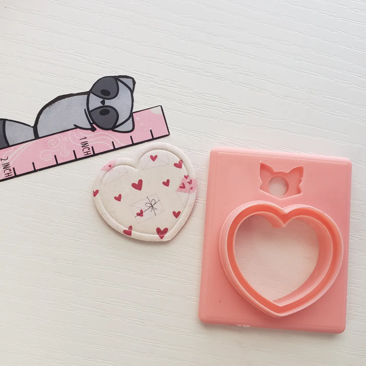 Framed Bubble Heart Valentine Clay Earring Cutter view 3