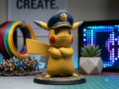 Captain Pikachu – 3D Figure for Printing