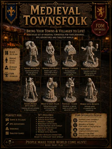 Figura decorativa: Medieval Townsfolk – City Dwellers Miniatures — vista de referencia 3