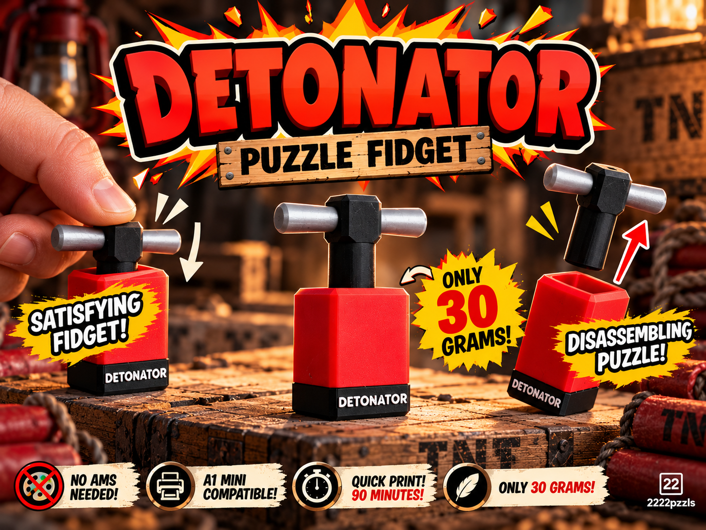 Detonator Puzzle Fidget | Satisfyingly Tricky - 1