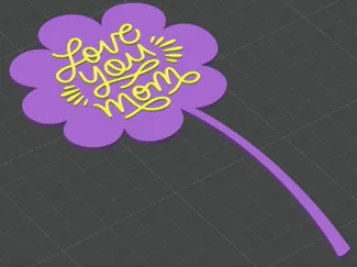 Elegant "Love you mom" Cake & Plant Topper