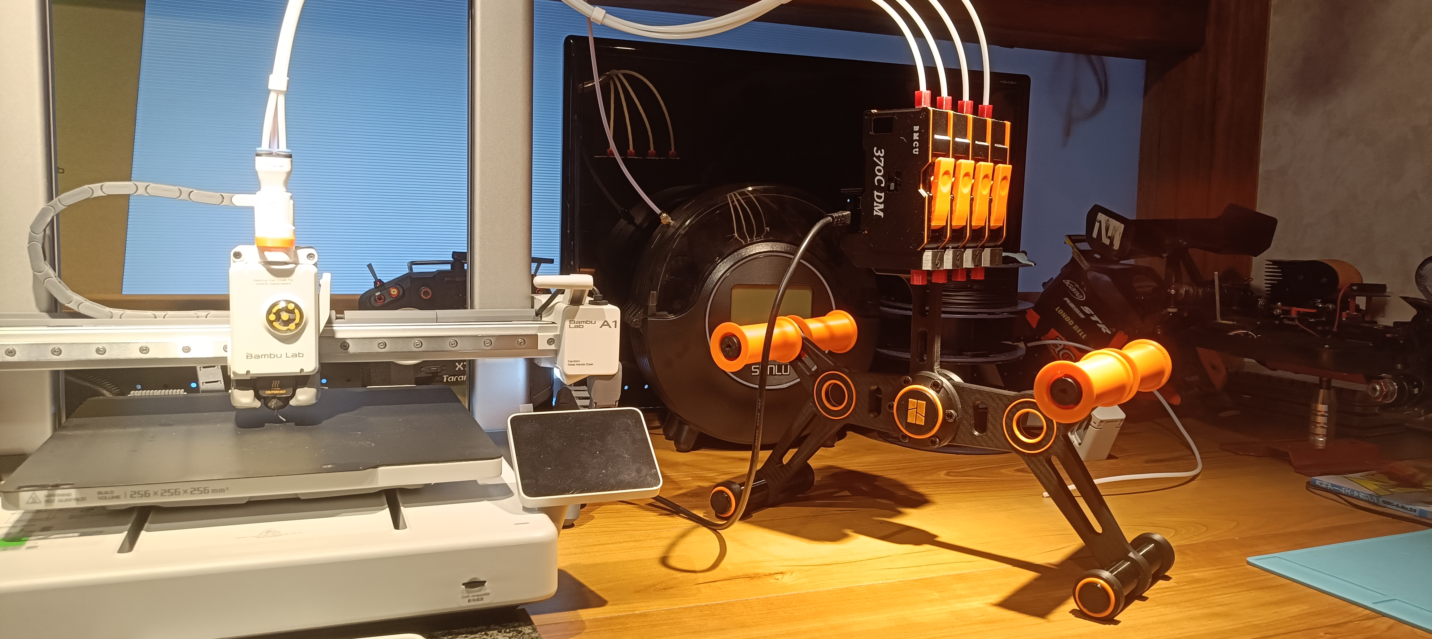 Miniatura 1 do modelo 3D BMCU マウント + スプールホルダー (単色印刷)