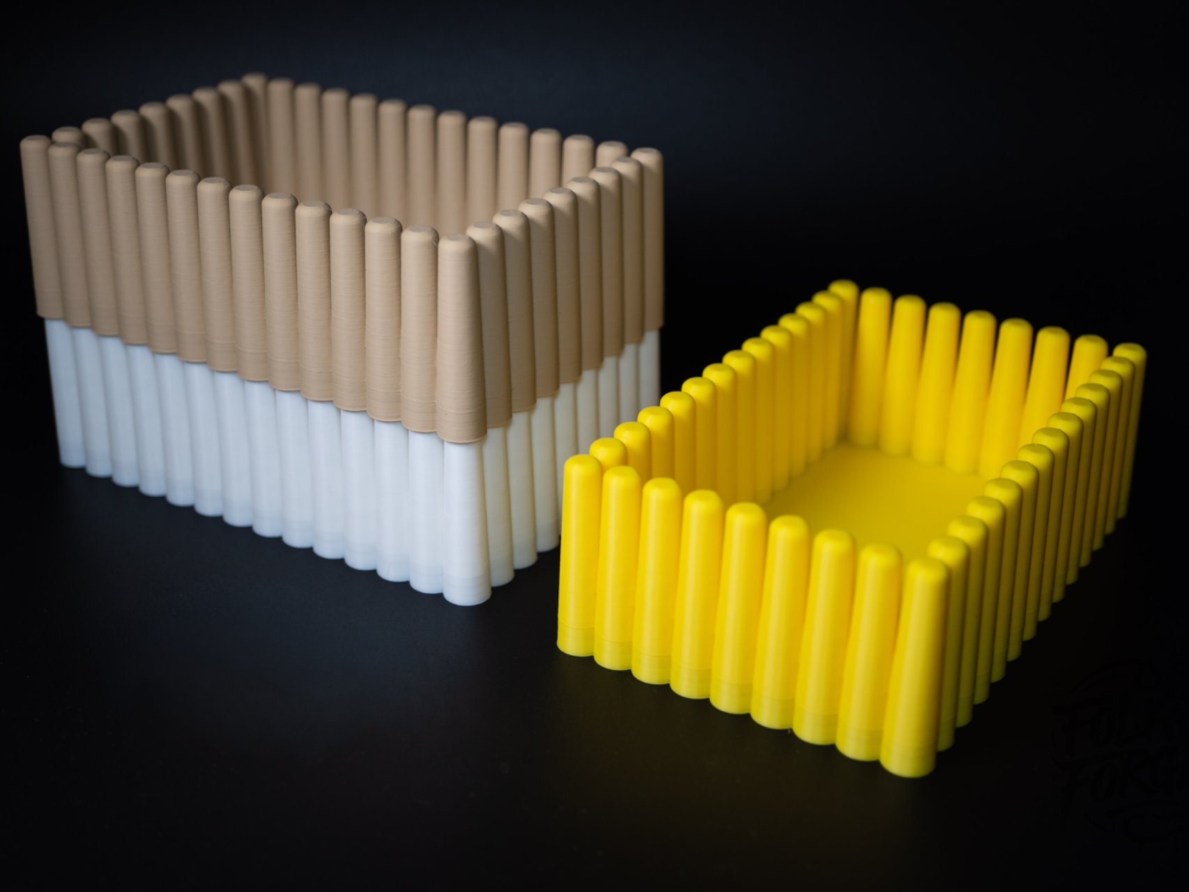 Stacking Ribbed Trays, Modular Desk Organiser Set