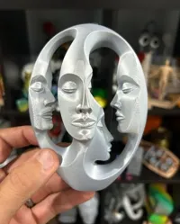 Sculpture Echoframe — visages en cadre ovale — photo 2