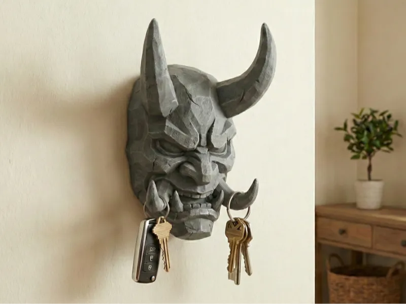 Oni Key Holder - Functional Wall Art