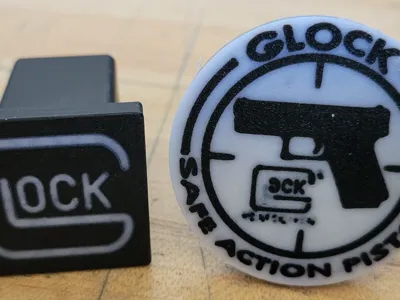 GLOCK LOGO TRAILER HITCH PLUGS - 2 VERSIONS