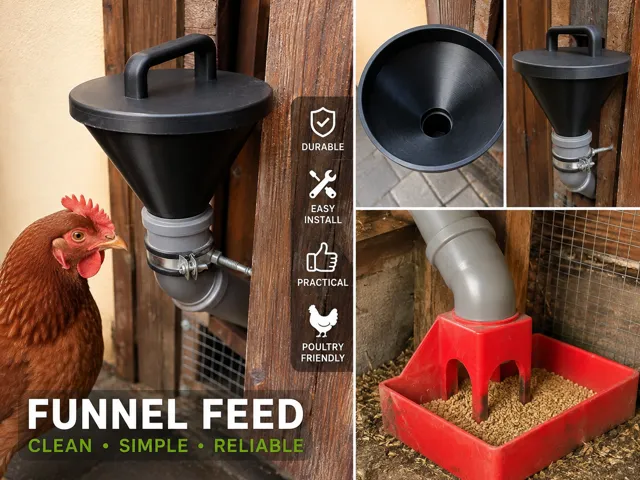 Funnel Chicken Feeder for HT 50 mm Pipes