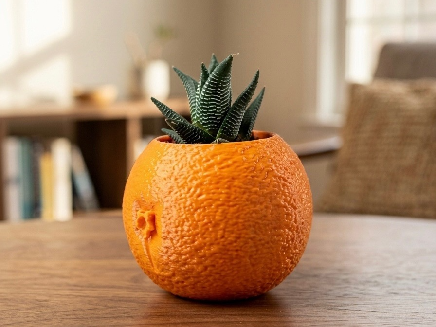 Orange Planter - Ikea Fejka succulent (60mm)