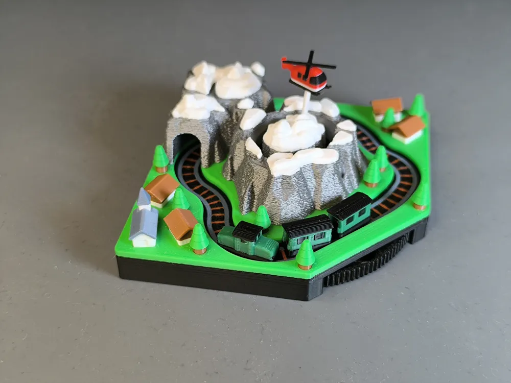 Mini Train - Functional Swiss Diorama - MakerWorld 3D Model | 3Drop