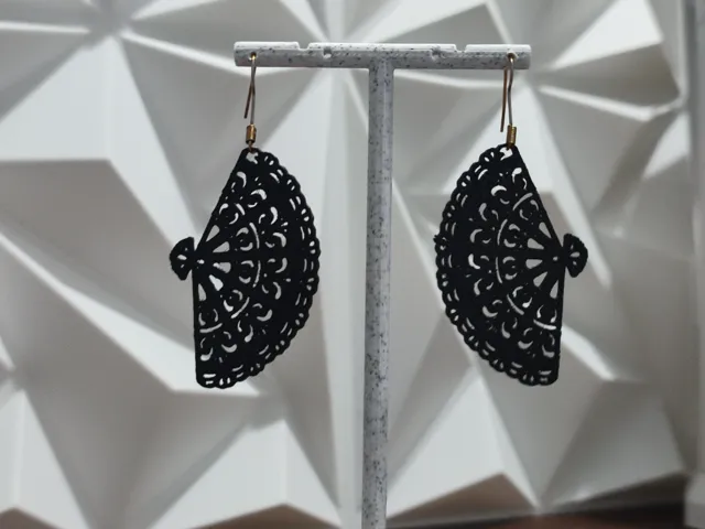 Aretes Abanico de Encaje