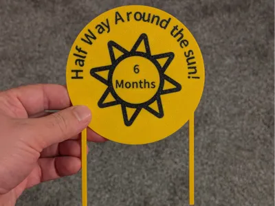 Half Way Around the Sun Cake Topper (6 months)