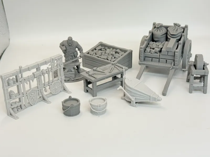 Blacksmith Accessories & Miniature Set - D&D RPG