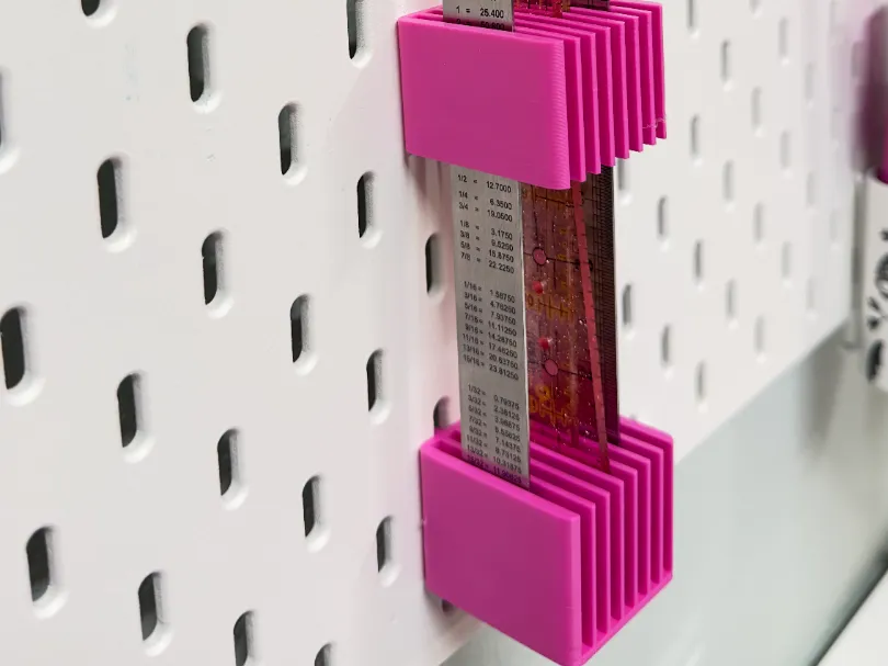 Caddy For Ruler Skadis Vertical Ruler Holder, Small Rulers - Free 3D Print Model ...