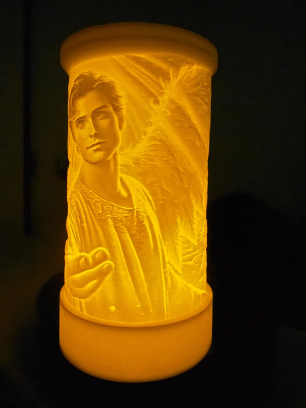 Male Angel Extending a Hand Cylinder Tea Light - Free 3D Print Model ...