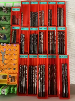 Gridfinity drill bits holder