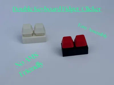 Double Keyboard Fidget/Clicker (No Click Sound)