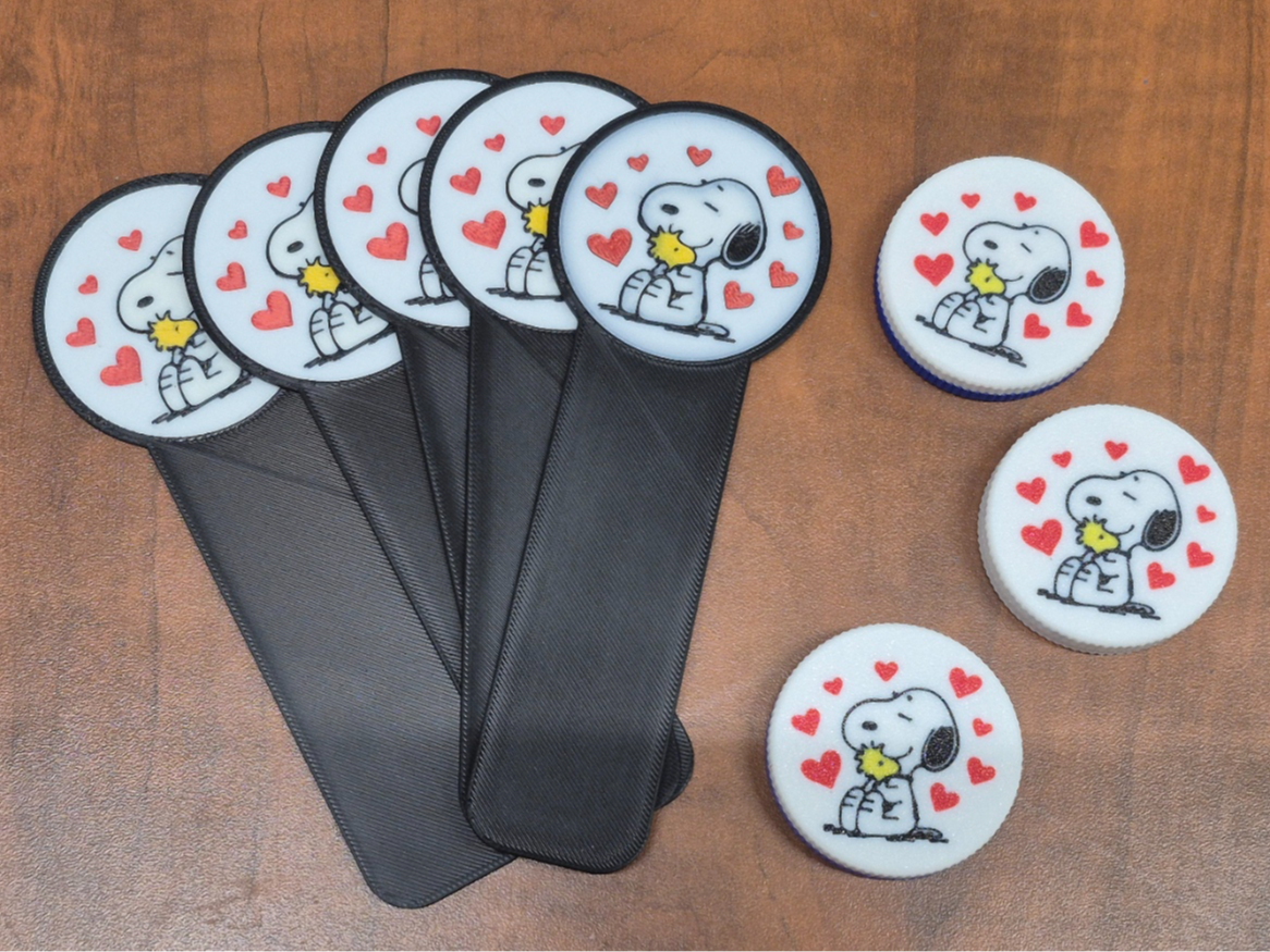 Valentine Snoopy And Woodstock Clicker + Bookmark