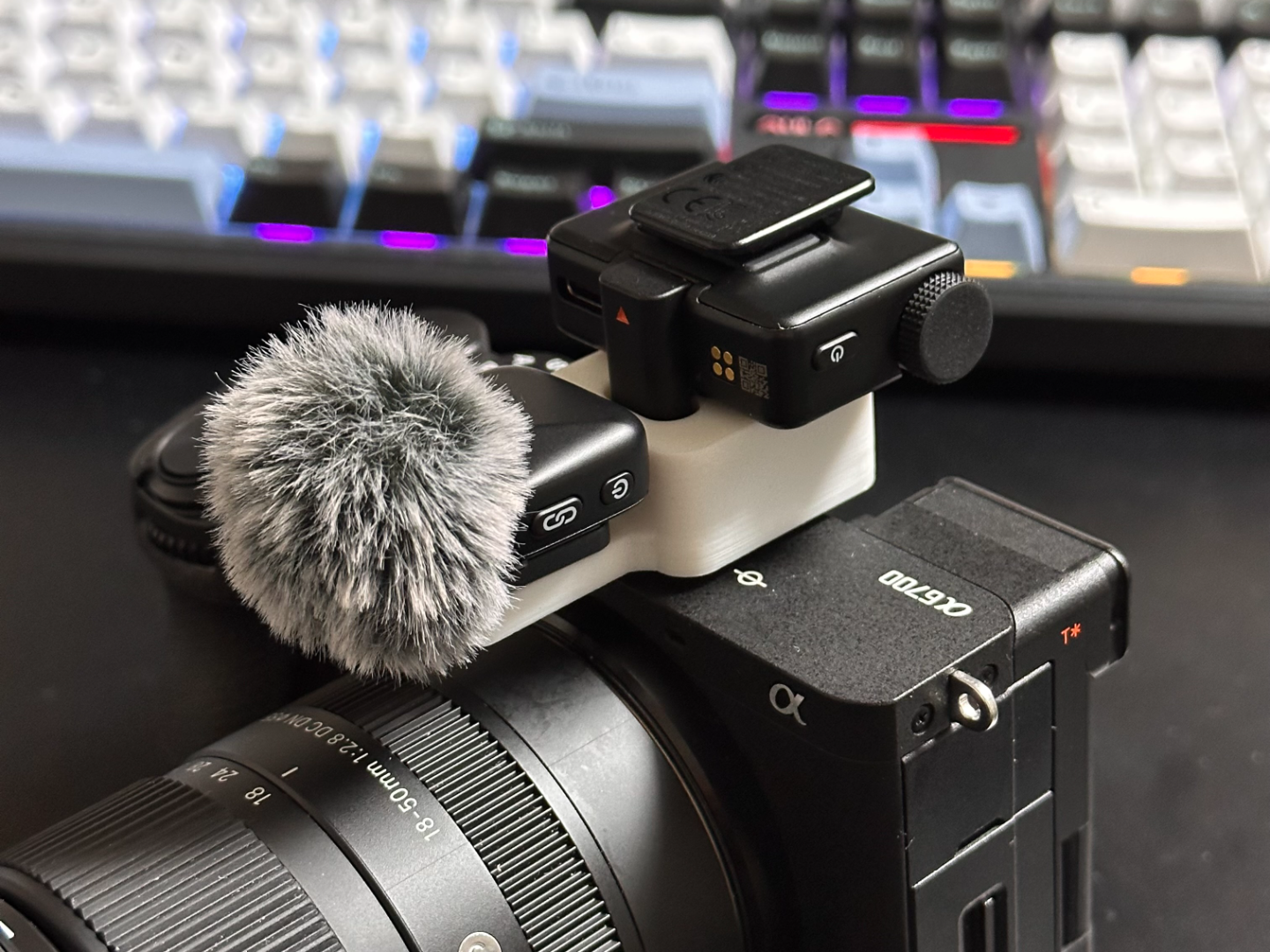 dji mic mini holder with sony camera adapter